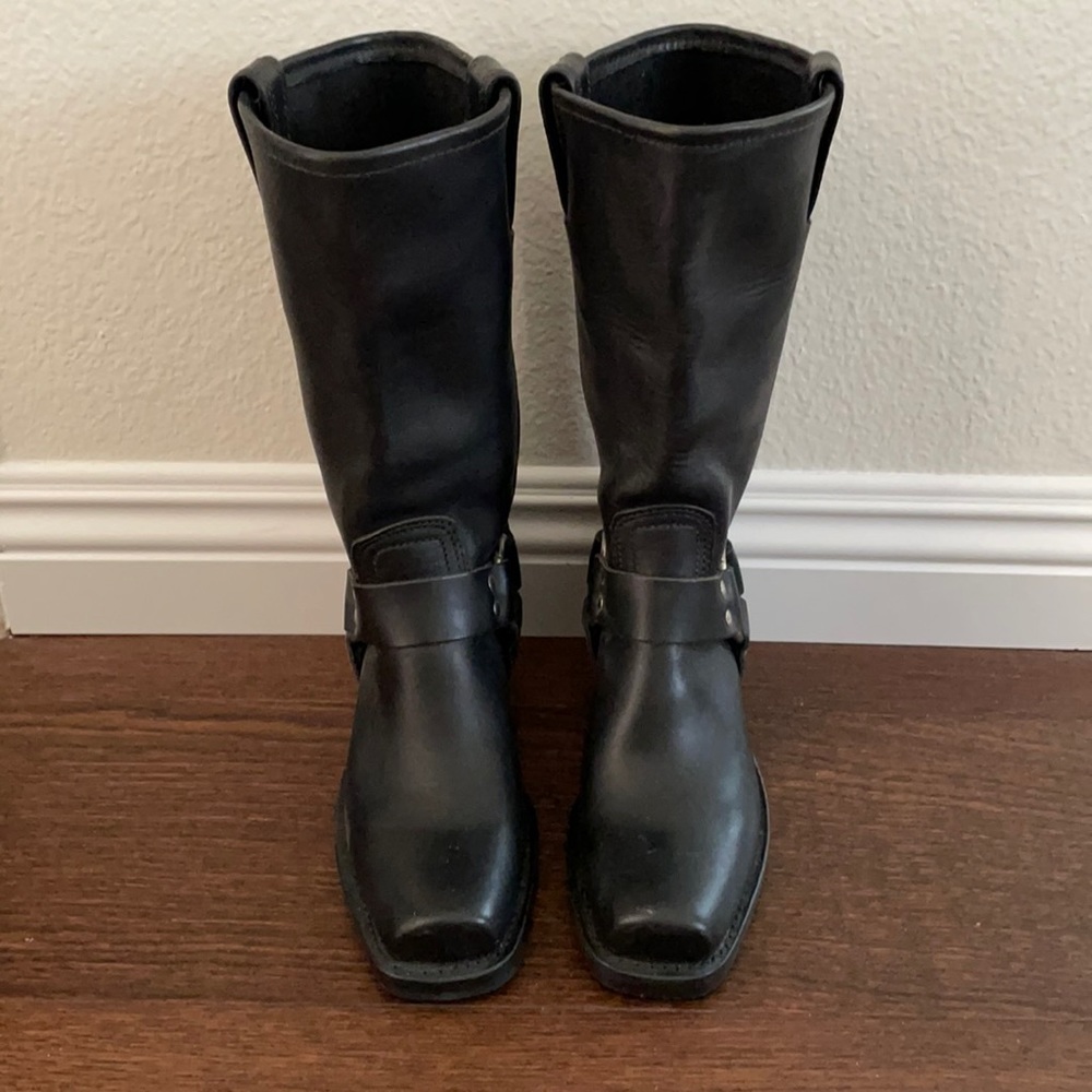 Frye Black Harness Leather Boots